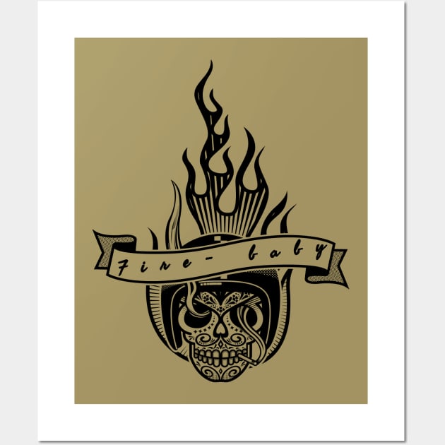 Skull Flames For Days Wall Art by musicanytime